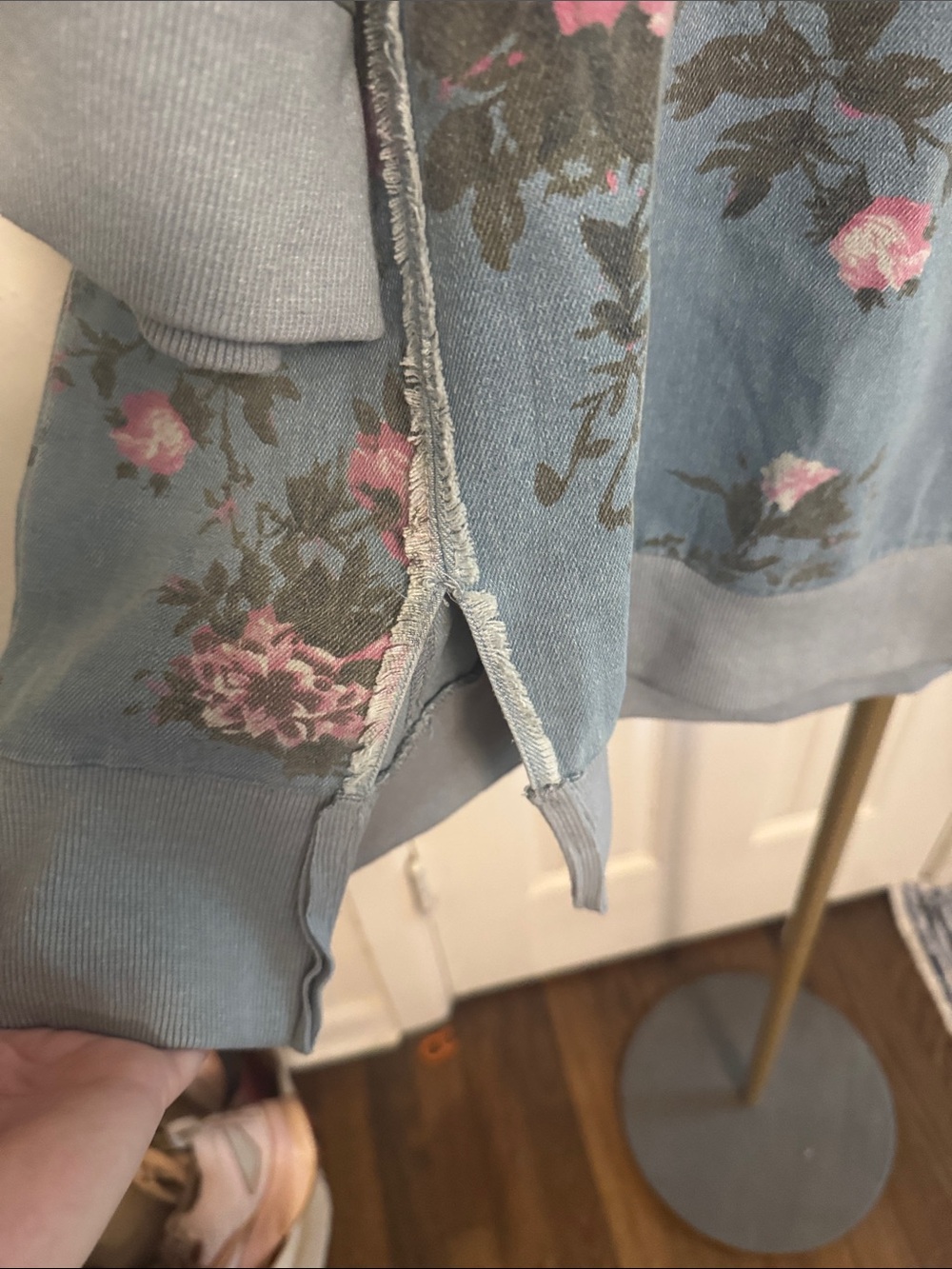 BiBi floral print denim top XL - Picture 5 of 6